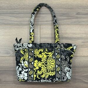 Vera Bradley Mandy Tote Shoulder Bag in Baroque Black/Gray/Yellow/White